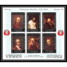 487b Yemen kingdom MNH ** Bloc N° A 37 B Argent silver Rembrandt (tableaux painting) non dentelé (Imperf) amphilex 