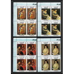 487c Fujeira MNH ** N° 276 / 283 A Tableau (Painting) letter writing week vermeer - corot - Gainsborough 