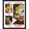 488 Fujeira MNH ** Bloc N° 9 B Tableau (Painting) corot Gainsborough non dentelé (Imperf) letter writing