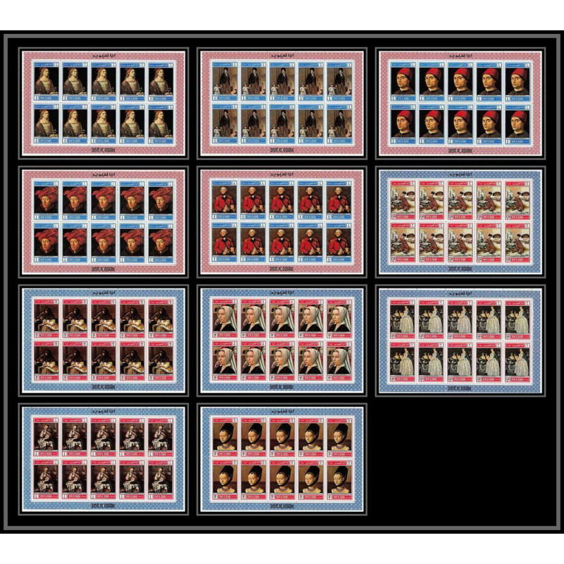 489 Umm al Qiwain MNH ** N° 243 / 253 A Tableau tableaux paintings by old masters feuilles sheets durer cote 150 euros