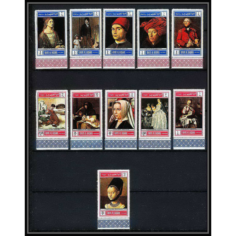 489a Umm al Qiwain MNH ** N° 243 / 253 A Tableau tableaux paintings by old masters durer david watteau eyck cote 15 euro