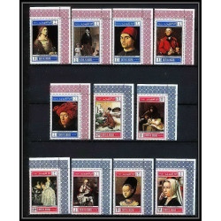 489b Umm al Qiwain MNH ** N° 243 / 253 A Tableau tableaux paintings by old masters durer david watteau eyck cote 15 euro