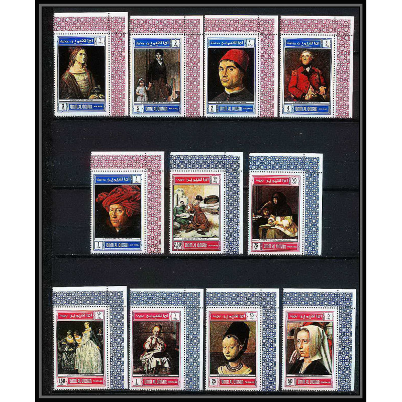 489b Umm al Qiwain MNH ** N° 243 / 253 A Tableau tableaux paintings by old masters durer david watteau eyck cote 15 euro