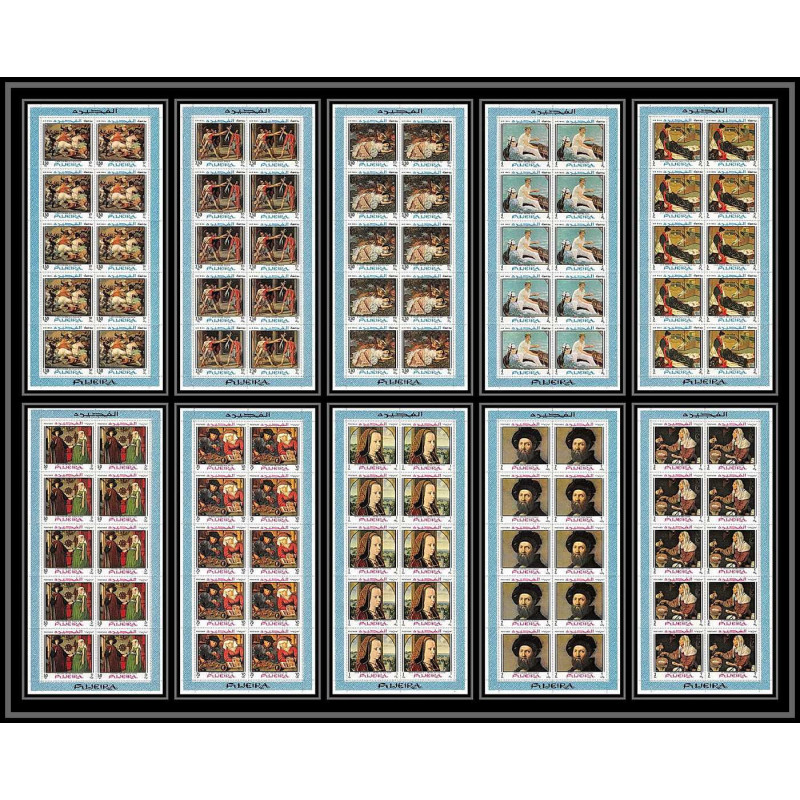 490 Fujeira MNH ** N° 224 /233 A Tableau (Painting)s) goya whistler david feuilles sheets cote 170 euros