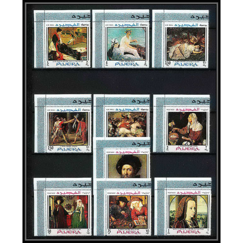 490b Fujeira MNH ** N° 224 /233 A Tableau (Painting)s) velazquez - goya - david - courbet - manet - whistler