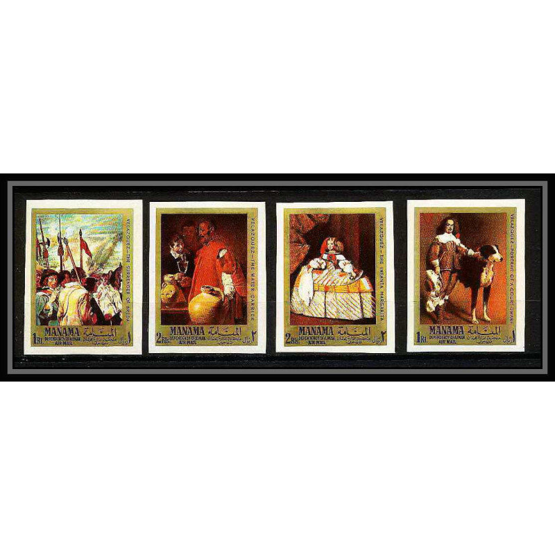 491a Manama MNH ** N° 65 / 68 B Diego Velázquez Tableau (Painting) paintings) non dentelé (Imperf)