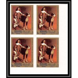 491d Manama MNH ** N° 65 / 68 B Diego Velázquez Tableau (Painting) paintings) non dentelé (Imperf) bloc 4