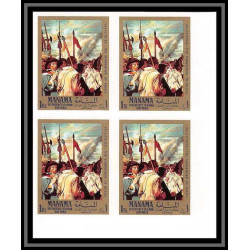 491d Manama MNH ** N° 65 / 68 B Diego Velázquez Tableau (Painting) paintings) non dentelé (Imperf) bloc 4