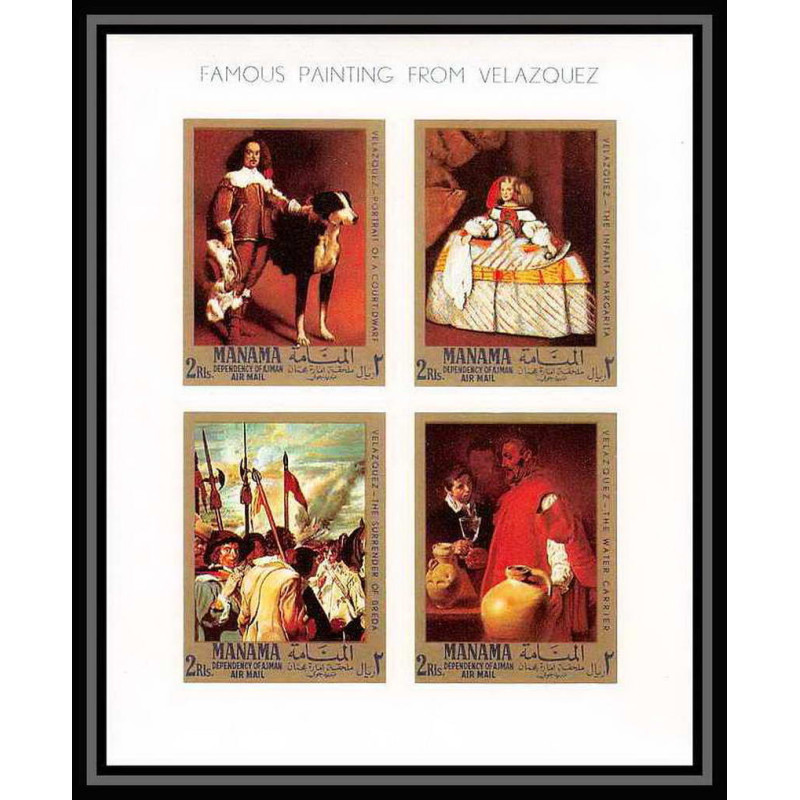 491f Manama MNH ** Bloc N° A 4 Diego Velázquez Tableau (Painting)s) non dentelé (Imperf)