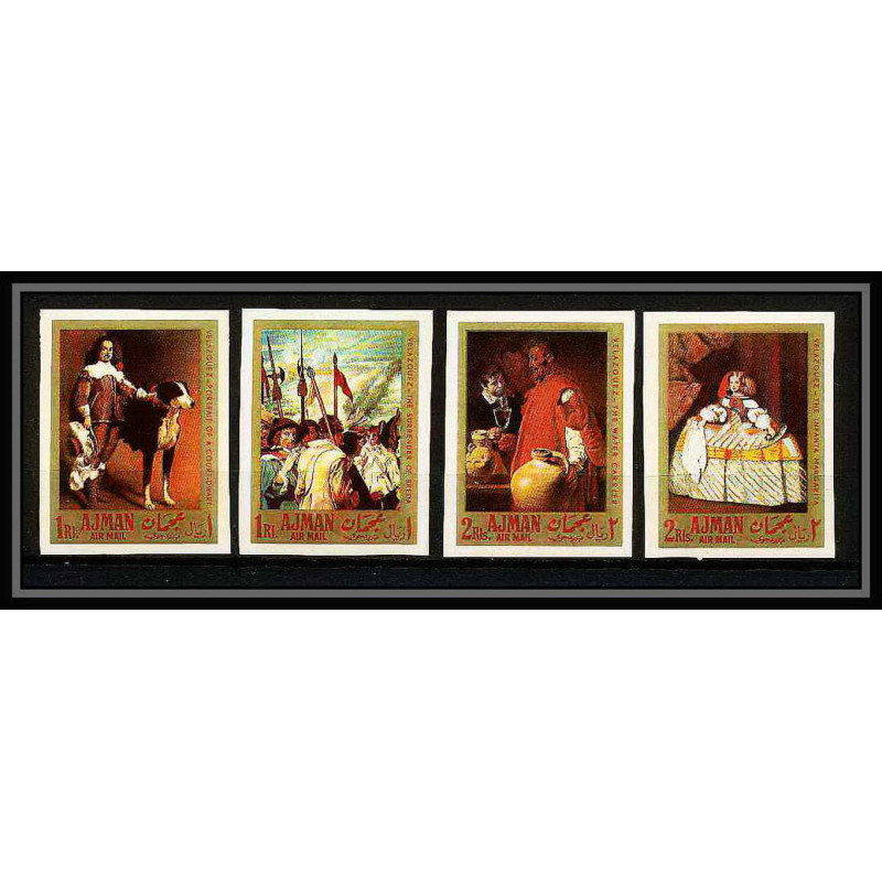 493a Ajman MNH ** N° 218/221 B Tableau (Painting) velazquez NON DENTELE ** imperf