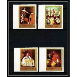 493b Ajman MNH ** N° 218/221 B Tableau (Painting) velazquez NON DENTELE ** imperf