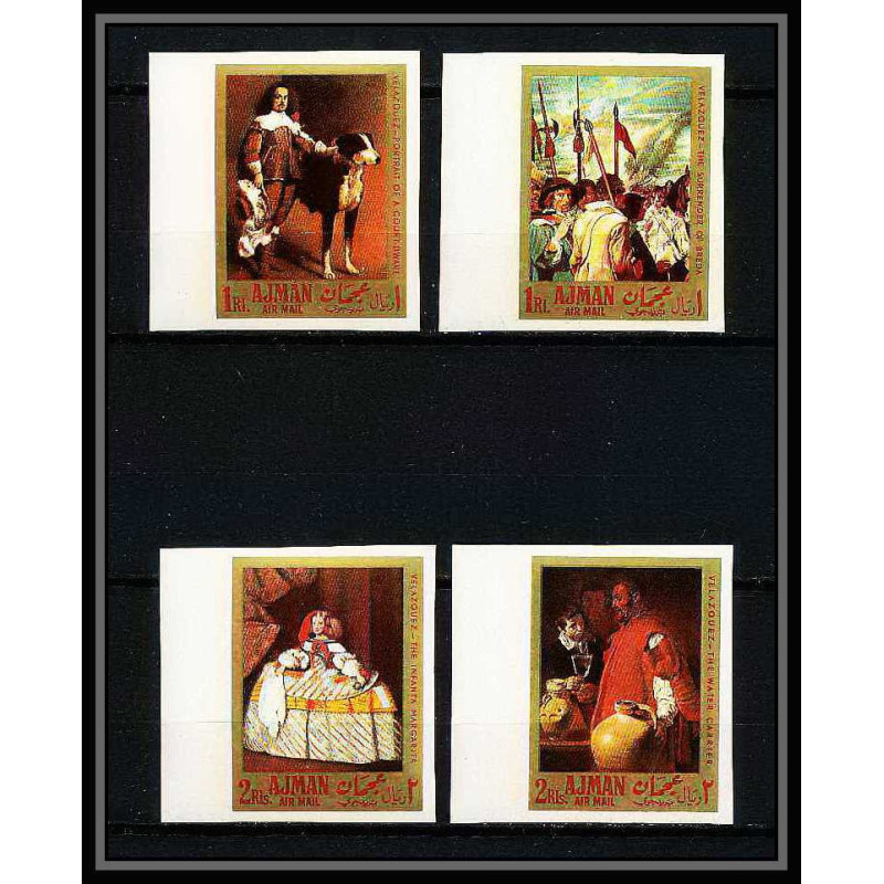 493b Ajman MNH ** N° 218/221 B Tableau (Painting) velazquez NON DENTELE ** imperf