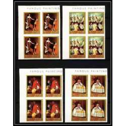 493c Ajman MNH ** N° 218/221 B Tableau (Painting) velazquez NON DENTELE ** imperf bloc 4