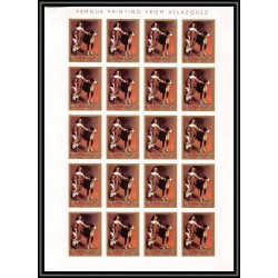493d Ajman MNH ** N° 218 / 221 B Diego Velázquez (tableaux painting) feuilles (PROOFS sheets) non dentelé (Imperf)