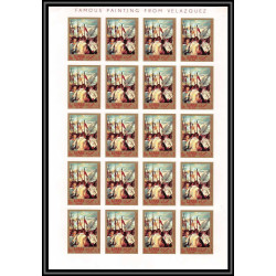 493d Ajman MNH ** N° 218 / 221 B Diego Velázquez (tableaux painting) feuilles (PROOFS sheets) non dentelé (Imperf)