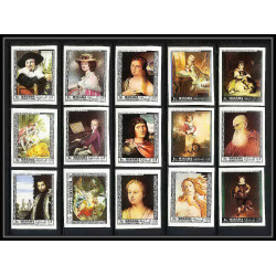 495b Manama MNH ** N° 432 / 446 B + 3 blocs Tableau (Painting) old masters botticelli non dentelé (Imperf)