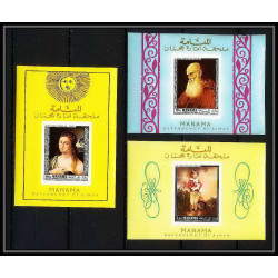 495b Manama MNH ** N° 432 / 446 B + 3 blocs Tableau (Painting) old masters botticelli non dentelé (Imperf)
