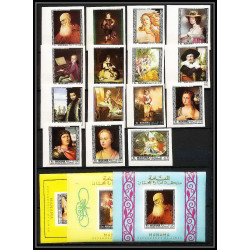 495c Manama MNH ** N° 432 / 446 B + 3 blocs Tableau (Painting) old masters botticelli non dentelé (Imperf)