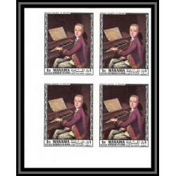 495e Manama MNH ** N° 432 / 446 B Tableau (Painting)s) old masters botticelli bloc 4 non dentelé (Imperf)