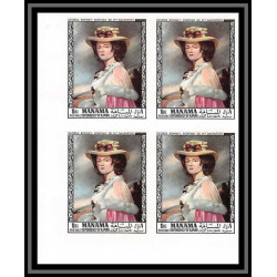 495e Manama MNH ** N° 432 / 446 B Tableau (Painting)s) old masters botticelli bloc 4 non dentelé (Imperf)
