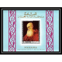 495f Manama MNH ** N° 446 B deluxe bloc cardinal bembo titian Tableau (Painting) non dentelé (Imperf)