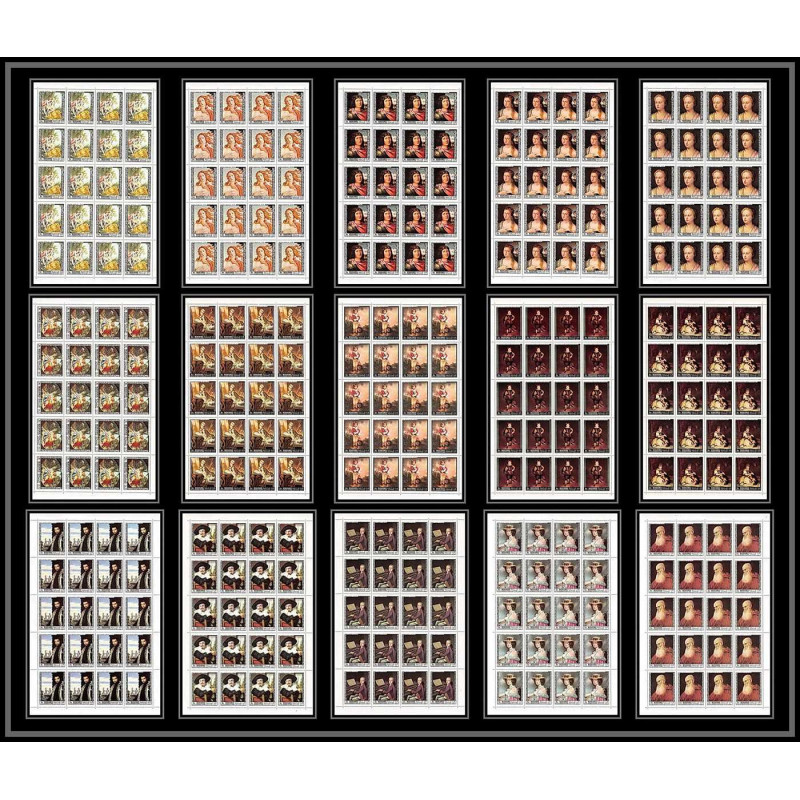 496 Manama MNH ** N° 432 / 446 A Tableau (Painting) feuilles sheets old masters botticelli veronese
