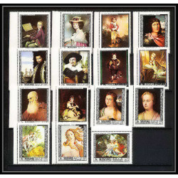496b Manama MNH ** N° 432 / 446 A Tableau (Painting) old masters botticelli veronese tintoretto van dyck titian