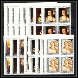 496c Manama MNH ** N° 432 / 446 A Tableau (Painting) old masters botticelli veronese tintoretto van dyck bloc 4