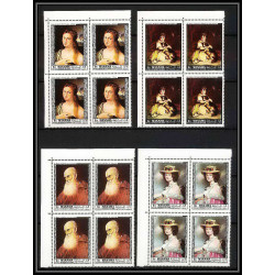 496c Manama MNH ** N° 432 / 446 A Tableau (Painting) old masters botticelli veronese tintoretto van dyck bloc 4