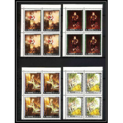 496c Manama MNH ** N° 432 / 446 A Tableau (Painting) old masters botticelli veronese tintoretto van dyck bloc 4