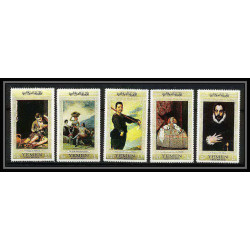 497a YAR (nord yemen) MNH ** N° 602 / 606 A Tableau (Painting) spanish masters Vélasquez ribera murillo goya
