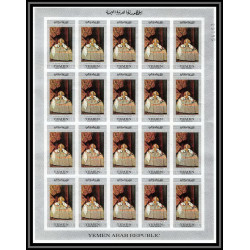 498 YAR (nord yemen) MNH ** N° 607 / 611 B tableaux painting spanish masters feuilles sheets cote 325 non dentelé imperf