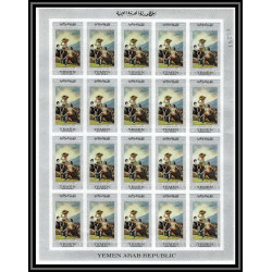 498 YAR (nord yemen) MNH ** N° 607 / 611 B tableaux painting spanish masters feuilles sheets cote 325 non dentelé imperf