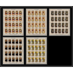 499 YAR (nord yemen) MNH ** N° 582 / 586 A Tableau (Painting) flemish masters feuilles sheets rubens van dyck 