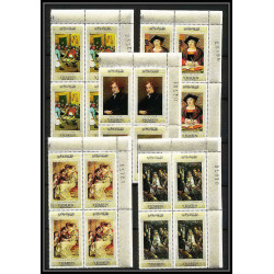 499c YAR (nord yemen) MNH ** N° 582 / 586 A Tableau (Painting) flemish masters rubens bruegel van dyck bloc 4