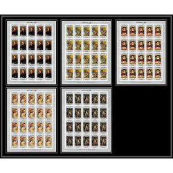 500 YAR (nord yemen) MNH ** N° 587 / 591 B Tableau tableaux painting flemish masters feuilles sheets non dentelé imperf