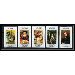 500a YAR (nord yemen) MNH ** N° 587 / 591 B Tableau tableaux painting flemish masters non dentelé (Imperf) rubens