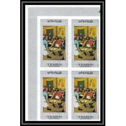500c YAR (nord yemen) MNH ** N° 587 / 591 B tableaux painting flemish masters non dentelé (Imperf) rubens bloc 4
