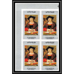500c YAR (nord yemen) MNH ** N° 587 / 591 B tableaux painting flemish masters non dentelé (Imperf) rubens bloc 4