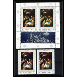503a Ajman / Manama MNH **bloc N° 353 + 133 A christmas (noel) nativity Gerrit van Honthorst (nederlands)