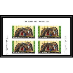 504c Ajman MNH ** N° 158 /163 B Tableau (Painting)s by arab masters non dentelé (Imperf) bloc 4