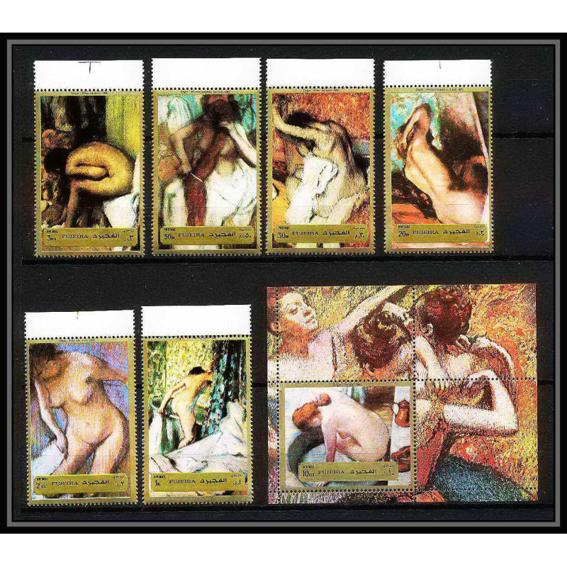 506 Fujeira MNH ** N° 1265 / 1270 A + bloc 123 A Tableau (Painting) nus nude Edgar Degas france