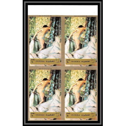 506f Fujeira MNH ** N° 1265 / 1270 B Tableau (Painting) nus nude Degas france non dentelé (Imperf) Bloc 4