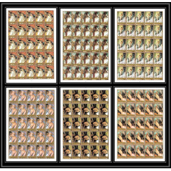 506k Fujeira MNH ** N° 1265 / 1270 B Tableau tableaux painting nus nude Degas Non dentelé imperf feuilles sheets
