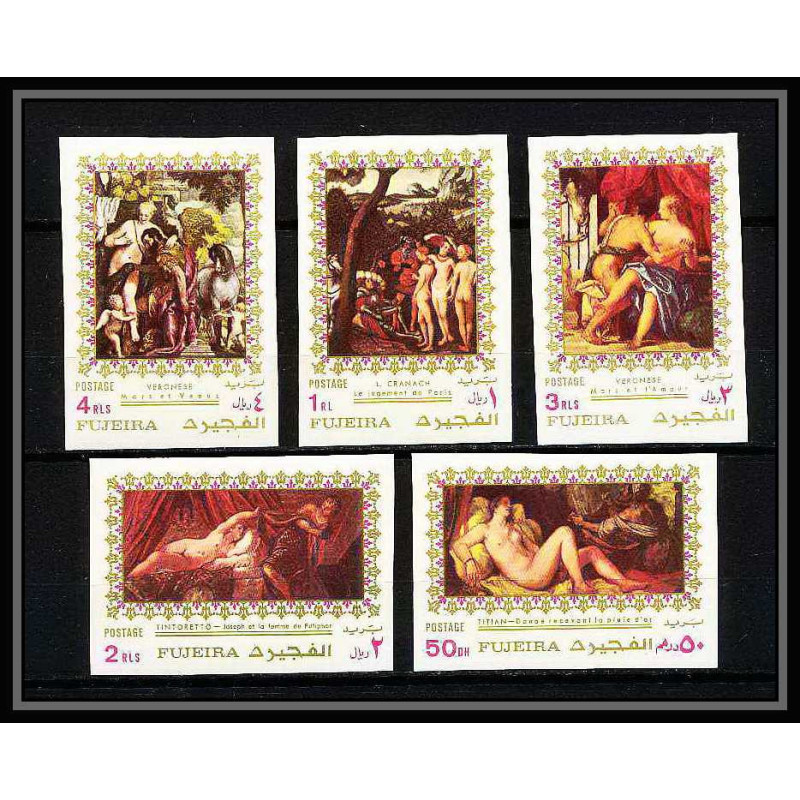 508 Fujeira MNH ** N° 864 / 868 B non dentelé (Imperf) nus nude paintings Tableau tableaux rubens veronese 