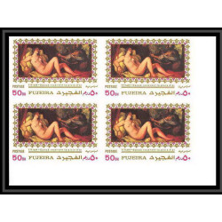 508b Fujeira MNH ** N° 864 / 868 B non dentelé (Imperf) nus nude paintings Tableau tableaux rubens veronese bloc 4