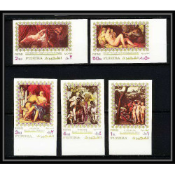 508c Fujeira MNH ** N° 864 / 868 B non dentelé (Imperf) nus nude paintings Tableau tableaux rubens veronese 