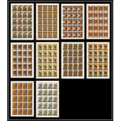 512 Yemen kingdom MNH ** N° 355 / 364 A peinture asie Tableau tableaux asian paintings feuilles sheets