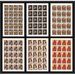 514 Yemen kingdom MNH ** N° 290 / 295 B Tableau (Painting) feuilles sheets non dentelé (Imperf) van gogh