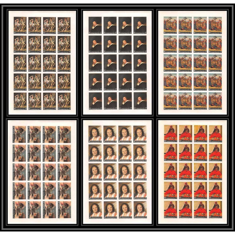 514 Yemen kingdom MNH ** N° 290 / 295 B Tableau (Painting) feuilles sheets non dentelé (Imperf) van gogh